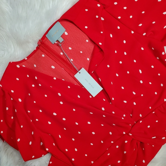 Skies Are Blue NWT sz M Red Polka Dot Dress 🍒 - Picture 8 of 8